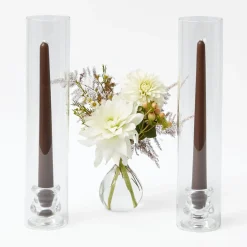 Claudia Glass Hurricane Candle Holder (Pair)