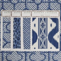 Cobalt Blue Bamboo Trellis Fabric