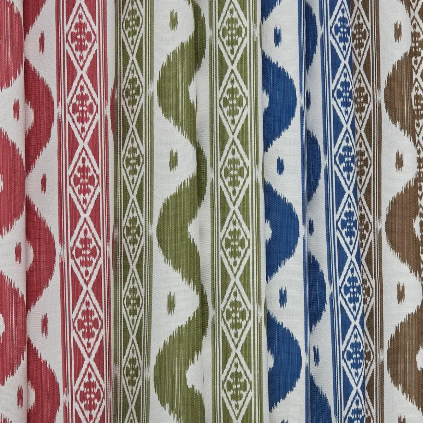 Cobalt Blue Ikat Stripe Fabric
