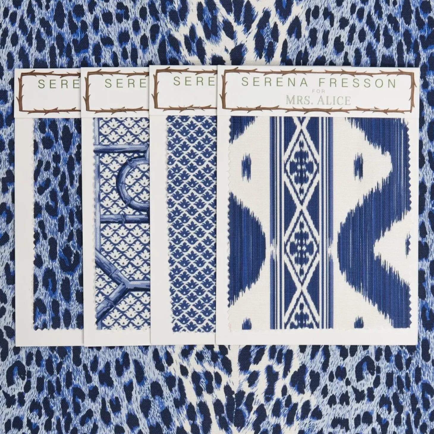 Cobalt Blue Leopard Fabric