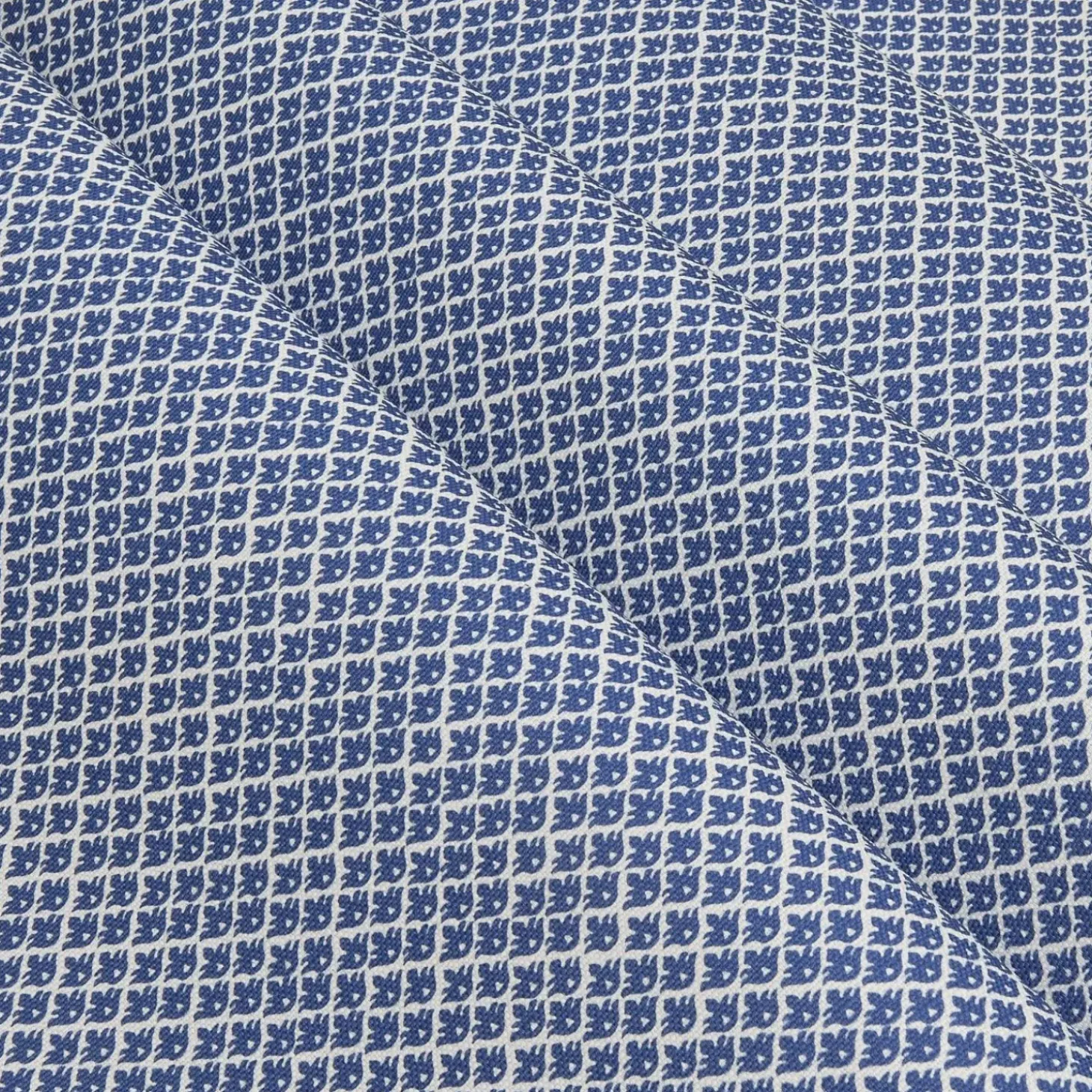 Cobalt Blue Lotus Flower Fabric