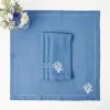 Coral Blue Linen Napkins (Set of 4)