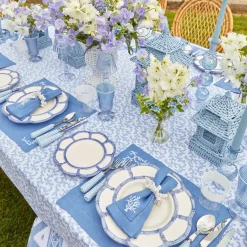 Coral Blue Linen Placemats (Set of 4)