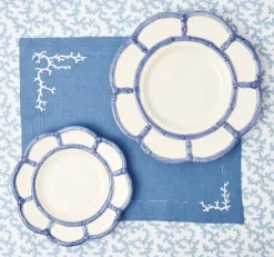 Coral Blue Linen Placemats (Set of 4)