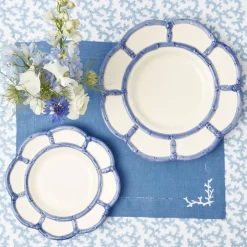Coral Blue Linen Placemats & Napkins (Set of 4)