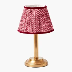 Corinthian Rechargeable Lamp with Red Lotus Shade (22cm)