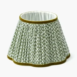 Corinthian Rechargeable Lamp with Olive Lotus Shade (22cm)