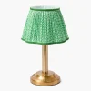 Corinthian Rechargeable Lamp with Green Lotus Shade (22cm)