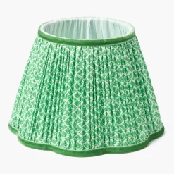 Corinthian Rechargeable Lamp with Green Lotus Shade (22cm)