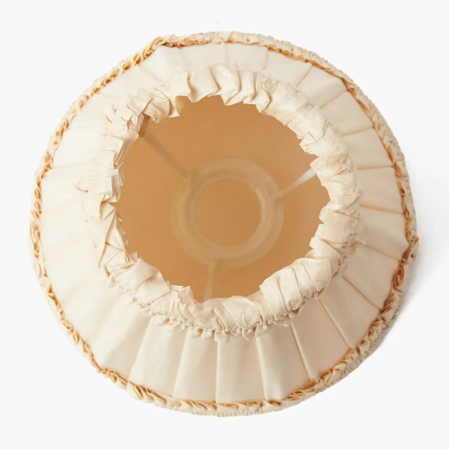 Cream Frilled Silk Lampshade (18cm)