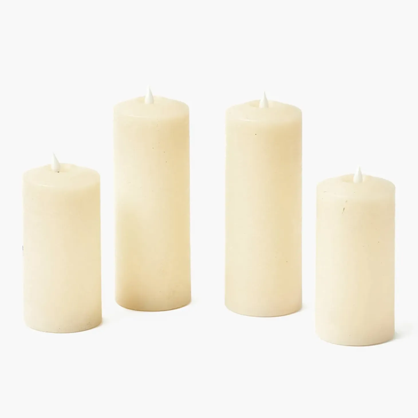 Cream LED Pillar Candle Set (Set of 4)