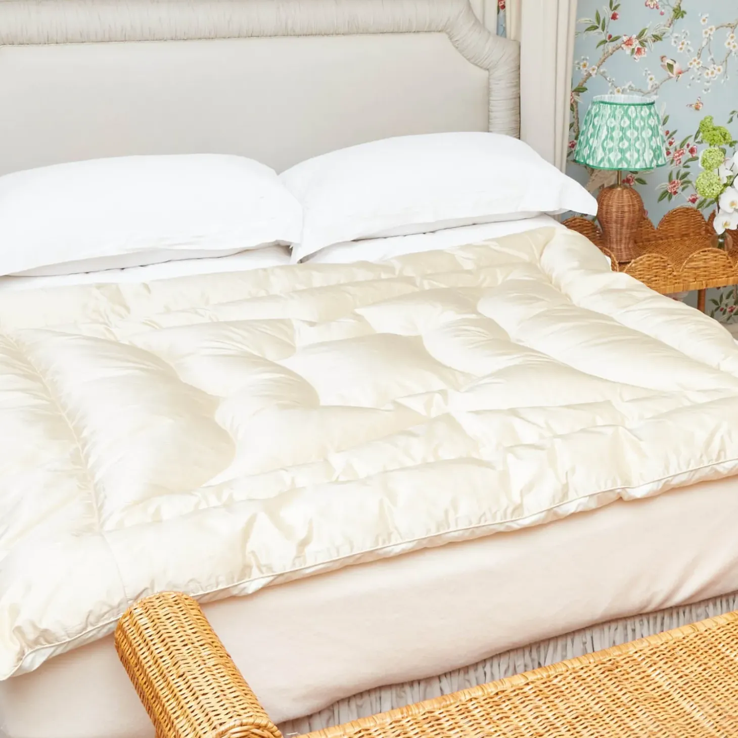 Cream Silk Eiderdown