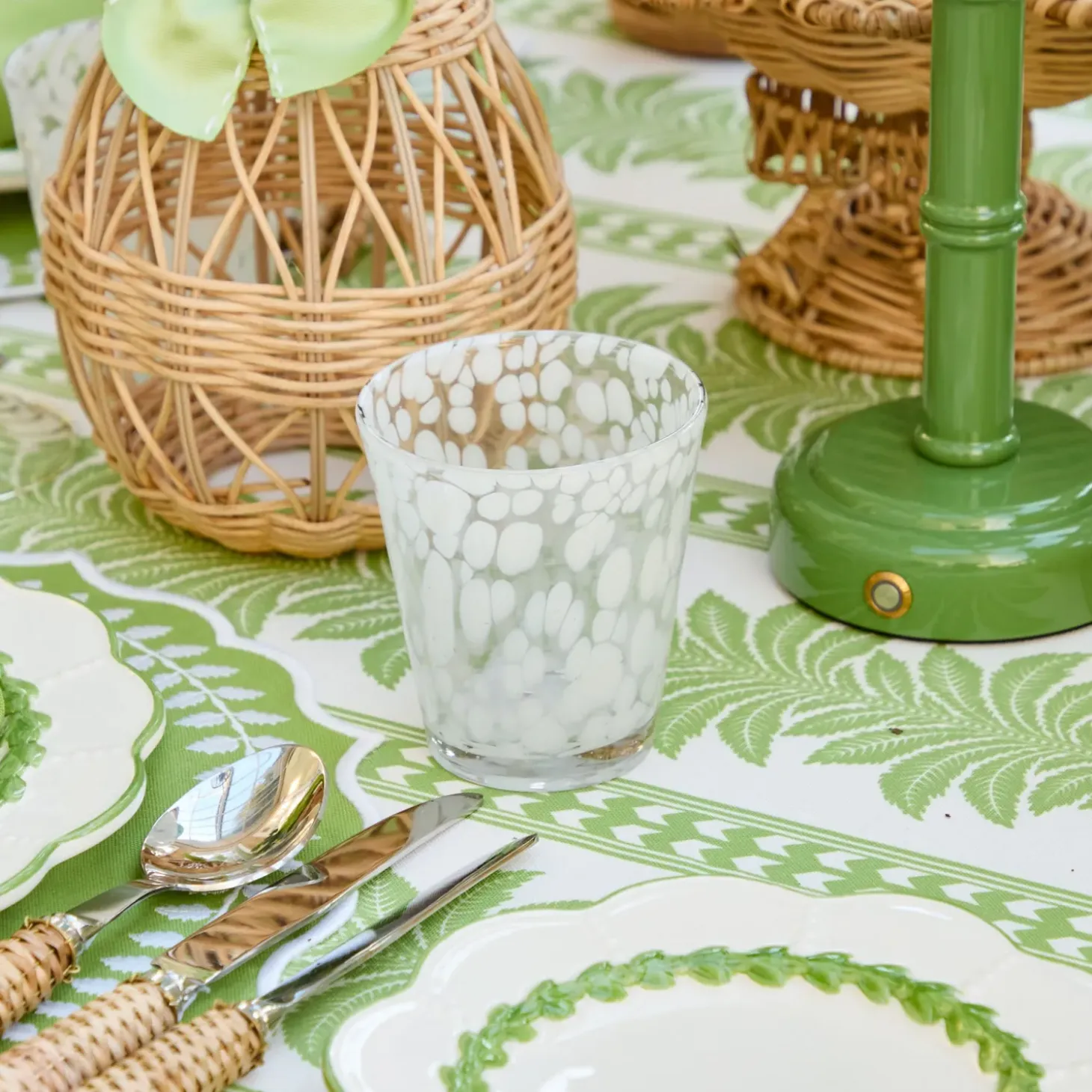 Dappled White Glasses & Jug Set