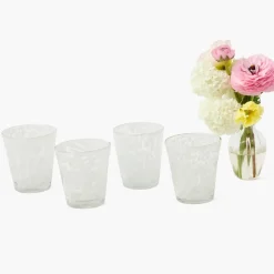 Dappled White Glasses (Set of 4)