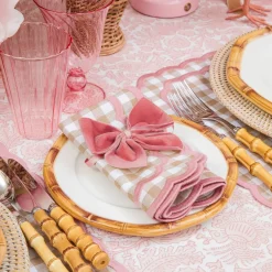 Dusty Pink Velvet Napkin Bows (Set of 4)