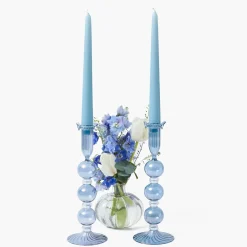 Eden Blue Candle Holder (Pair)