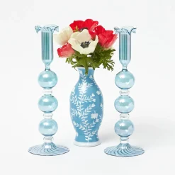 Eden Blue Candle Holder (Pair)