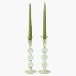 Eden Green Candle Holders (Pair)