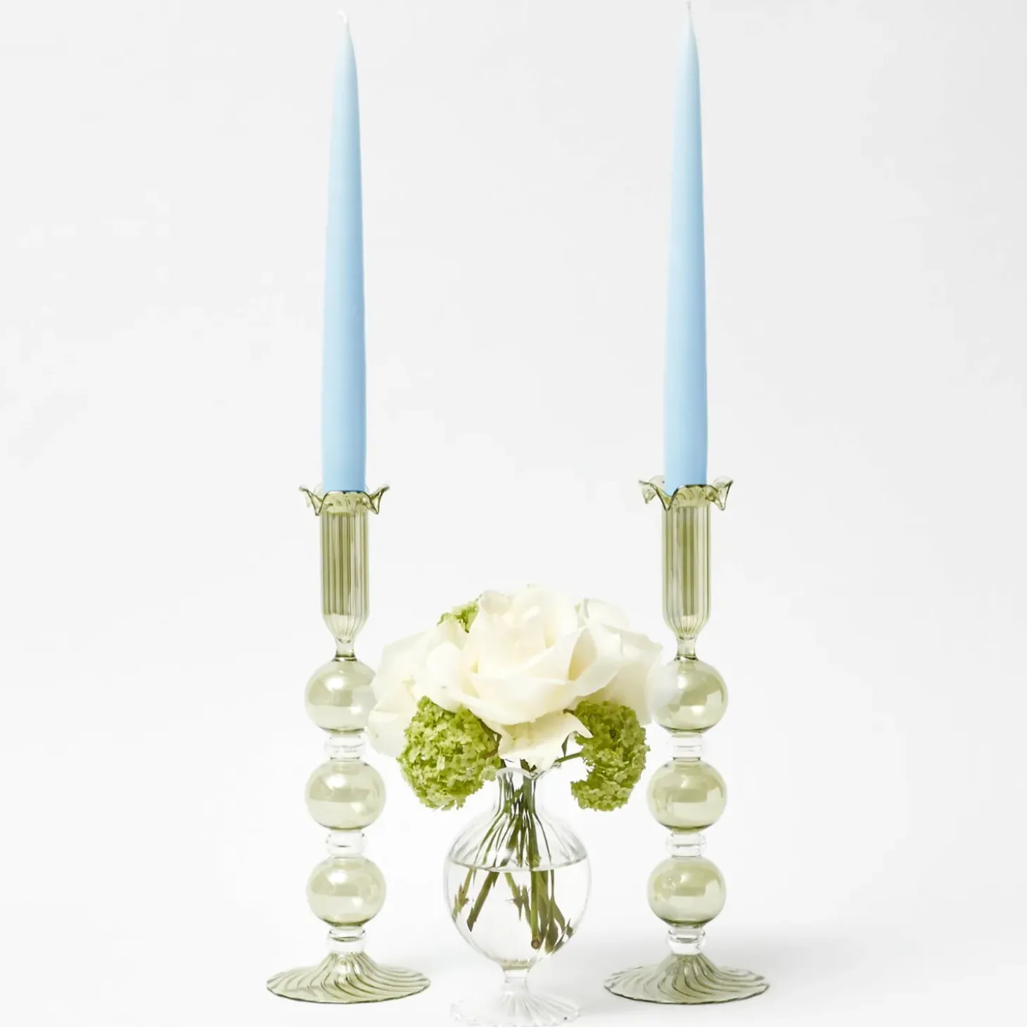 Eden Green Candle Holders (Pair)