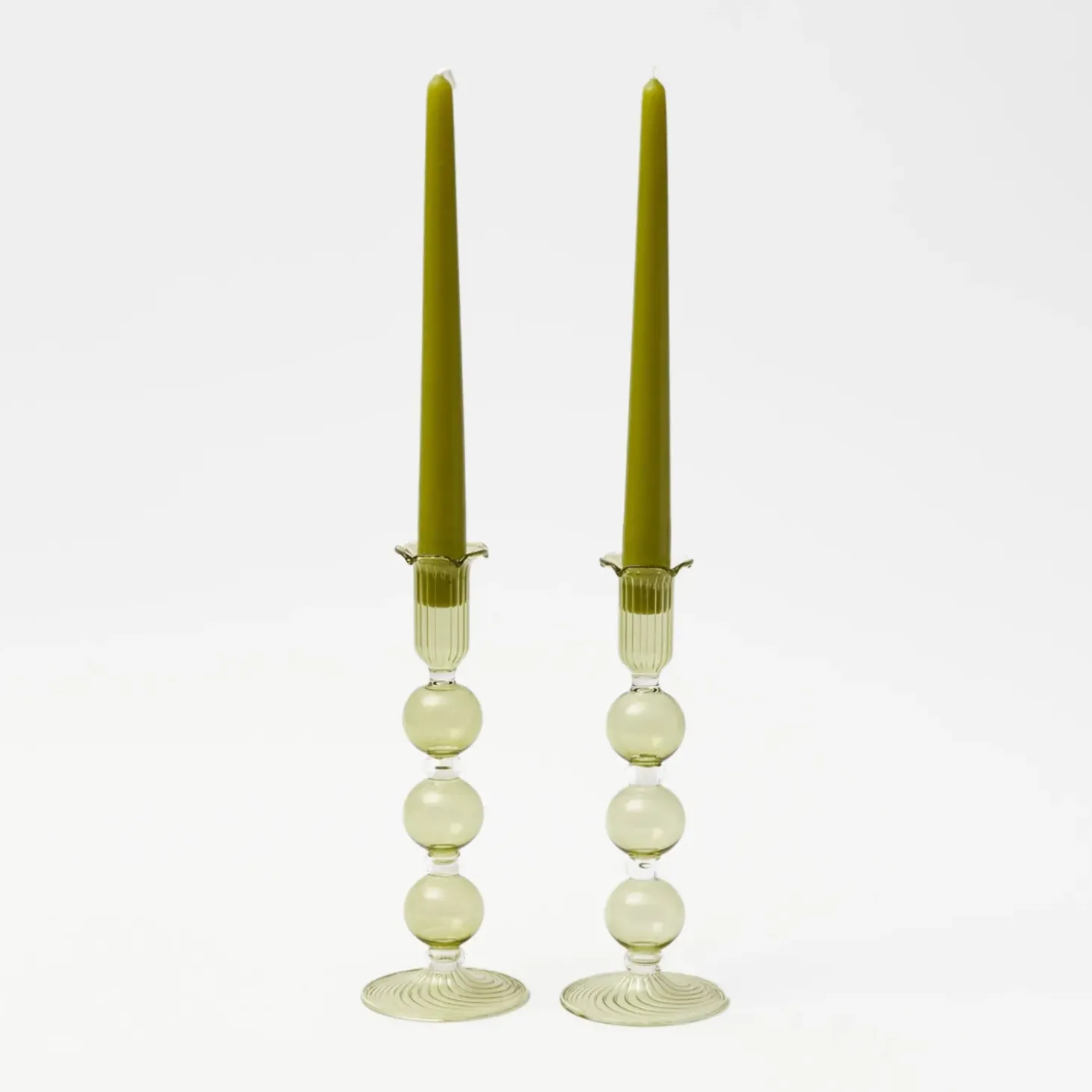Eden Green Candle Holders (Pair)