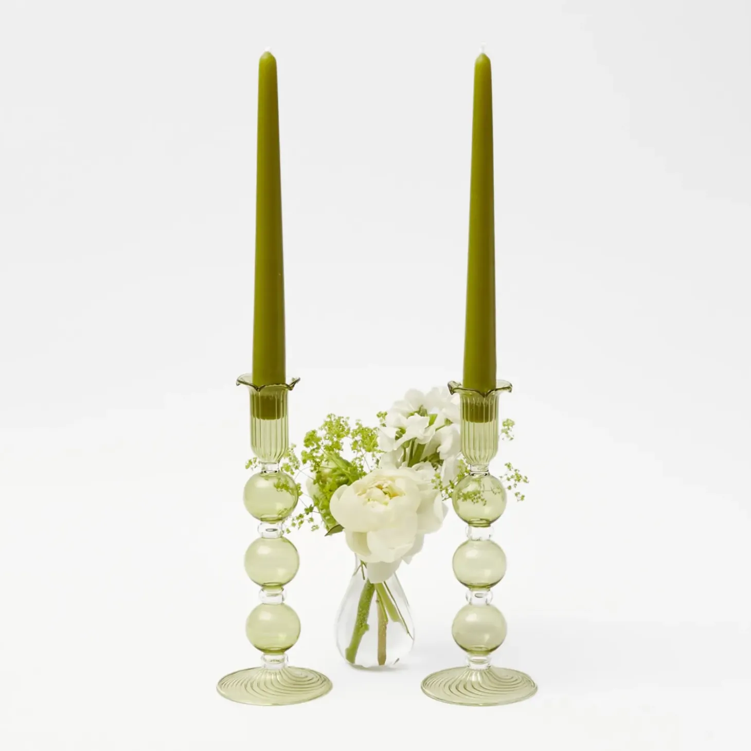 Eden Green Candle Holders (Pair)