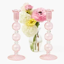 Eden Pink Candle Holder (Pair)