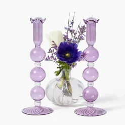 Eden Purple Candle Holder (Pair)
