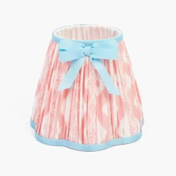 Edie Rechargeable Lamp with Pink & Blue Ikat Bow Shade (18cm)