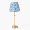 Edie Rechargeable Lamp with Blue Ikat Shade (18cm)