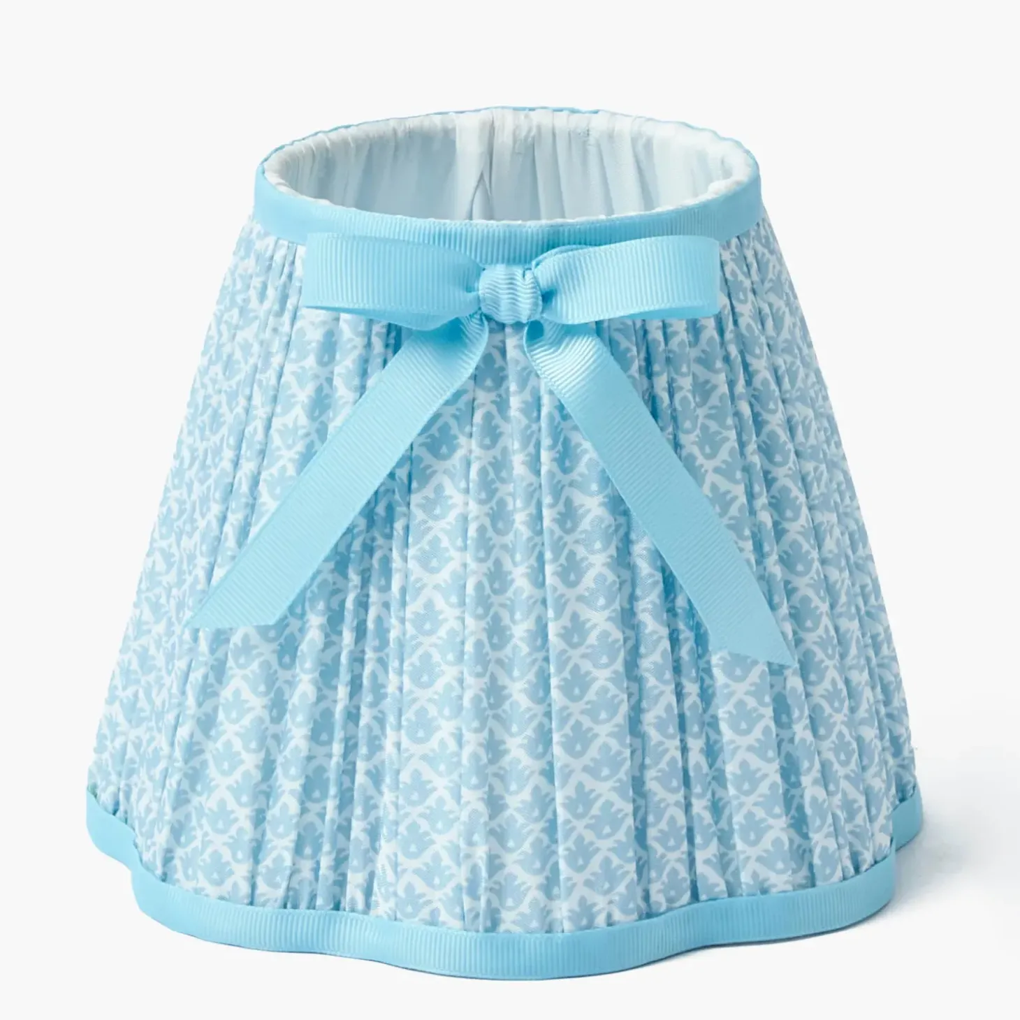 Edie Tall Rechargeable Lamp with Soft Blue Lotus Bow Shade (18cm)