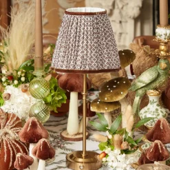 Edie Tall Rechargeable Lamp with Chocolate Lotus Shade (18cm)