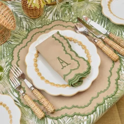 Edith Sand & Green Placemats (Set of 4)