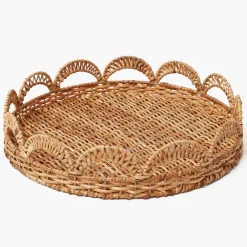 Elena Rattan Round Tray