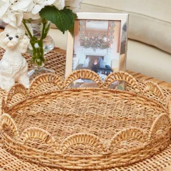 Elena Rattan Round Tray