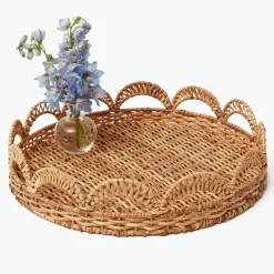 Elena Rattan Round Tray
