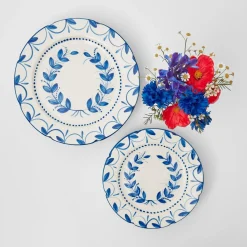 Elizabeth Blue Garland Dinner & Starter Plates (Set of 8)