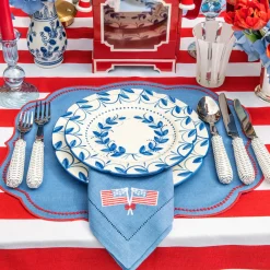 Elizabeth Blue Garland Dinner Plates (Set of 4)