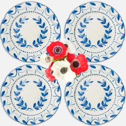 Elizabeth Blue Garland Starter Plates (Set of 4)