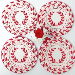 Elizabeth Red Garland Dinner & Starter Plates (Set of 8)