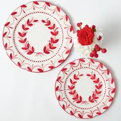 Elizabeth Red Garland Dinner & Starter Plates (Set of 8)