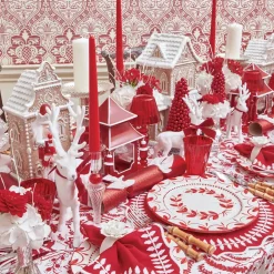Elizabeth Red Garland Dinner & Starter Plates (Set of 8)
