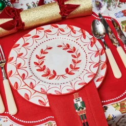 Elizabeth Red Garland Dinner & Starter Plates (Set of 8)