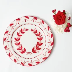 Elizabeth Red Garland Dinner Plate