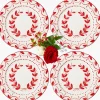 Elizabeth Red Garland Dinner Plates (Set of 4)