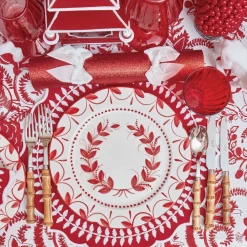 Elizabeth Red Garland Dinner Plates (Set of 4)