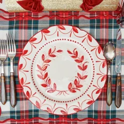Elizabeth Red Garland Dinner Plates (Set of 4)