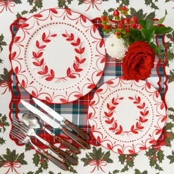 Elizabeth Red Garland Dinner Plates (Set of 4)