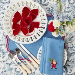 Eloise Blue & Red Placemats (Set of 4)