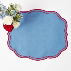 Eloise Blue & Red Placemats (Set of 4)