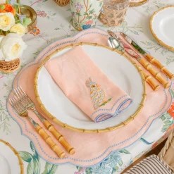 Eloise Coral & Blue Placemats & Parrot Napkins (Set of 4)
